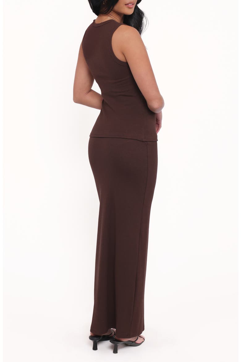 Adeline Buttoned Cotton Top & Maxi Skirt Set, Alternate, color, CHOCOLATE
