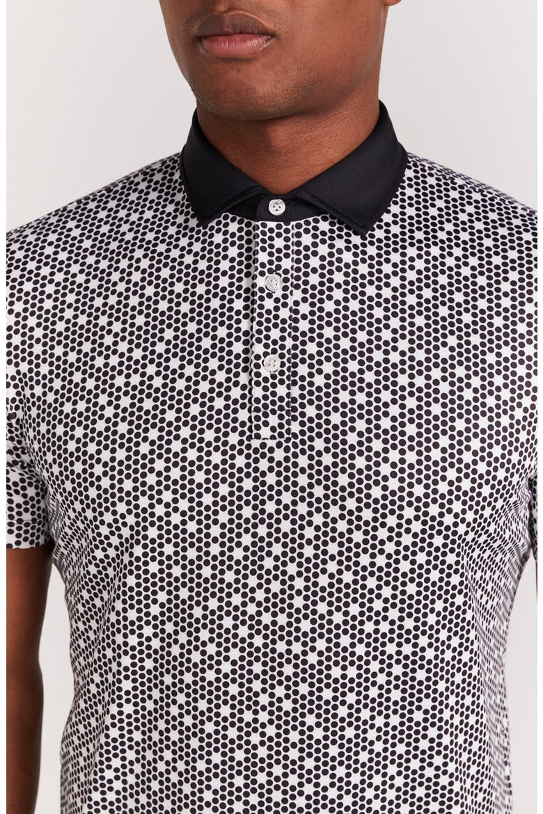 Clyde Dot Print Polo, Alternate, color, BLACK