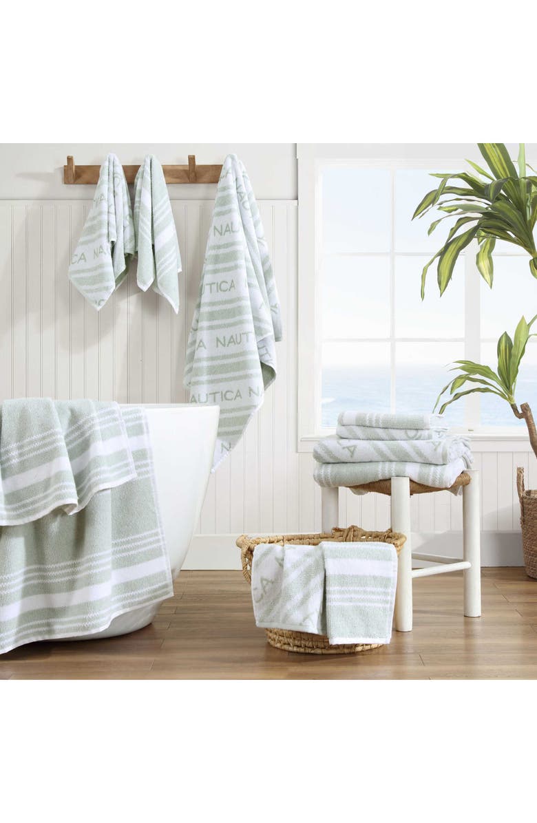 Nautica 6-Piece Cotton Towel Set, Alternate, color, Lt-Pastel Green