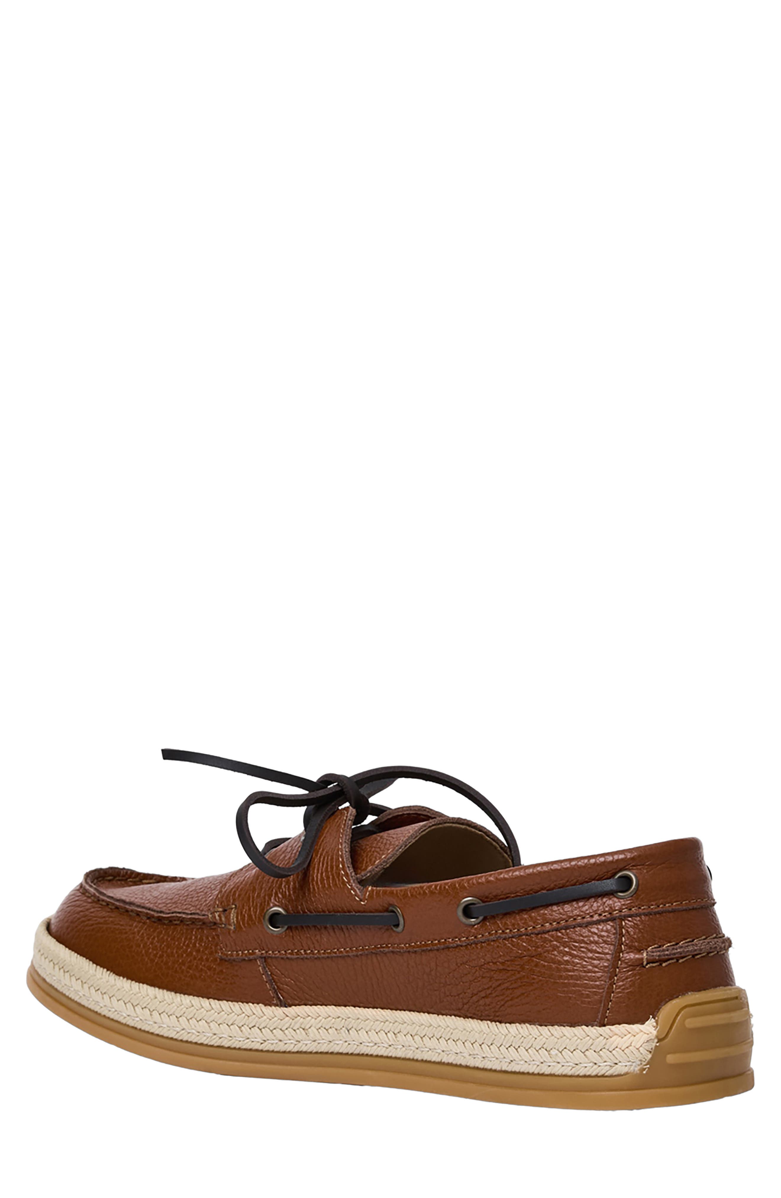 André Assous Allen Boat Shoe, Alternate, color, Cognac Pebbled Leather