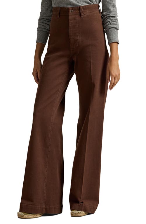 Polo Ralph Lauren High Waist Wide Leg Pants In Brown