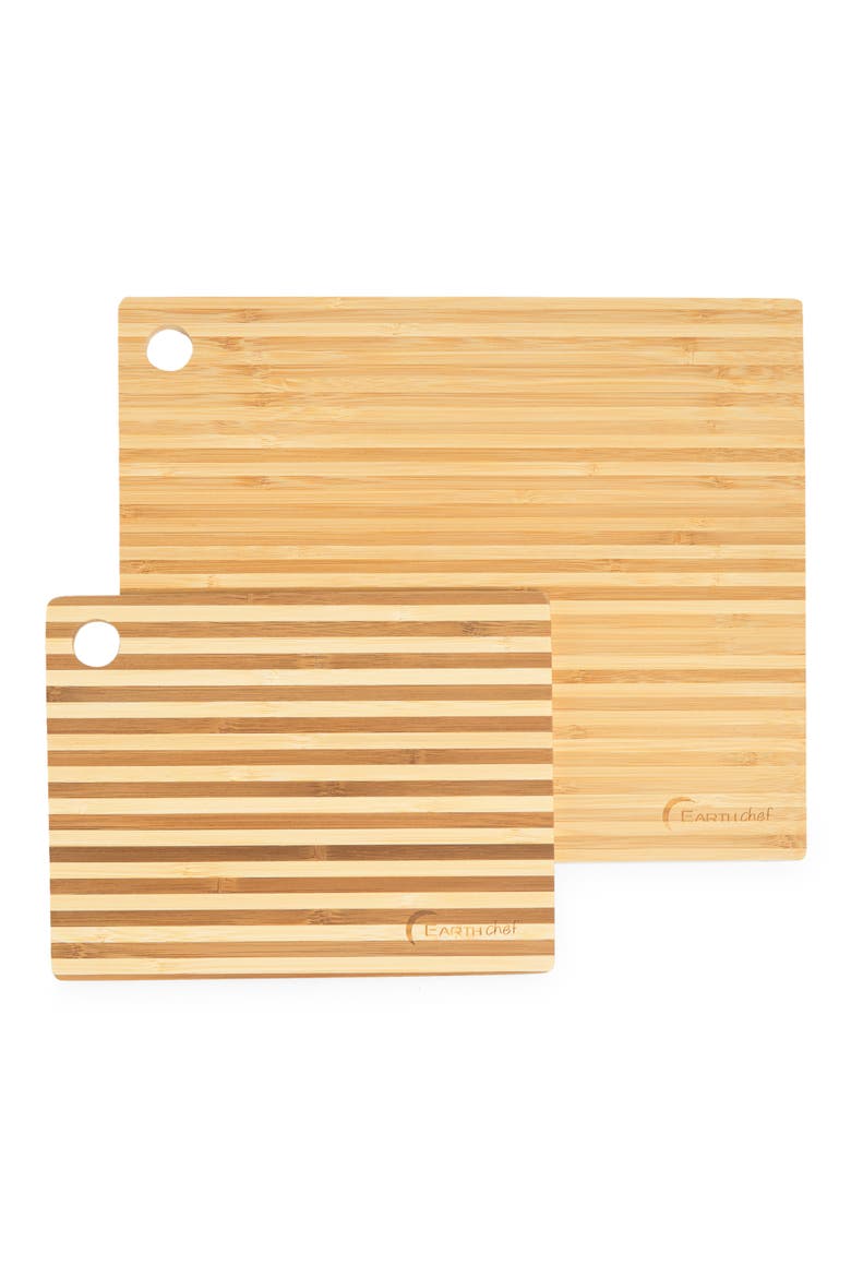 Natural Bamboo Prep Board 2-Piece Set, Main, color, no color