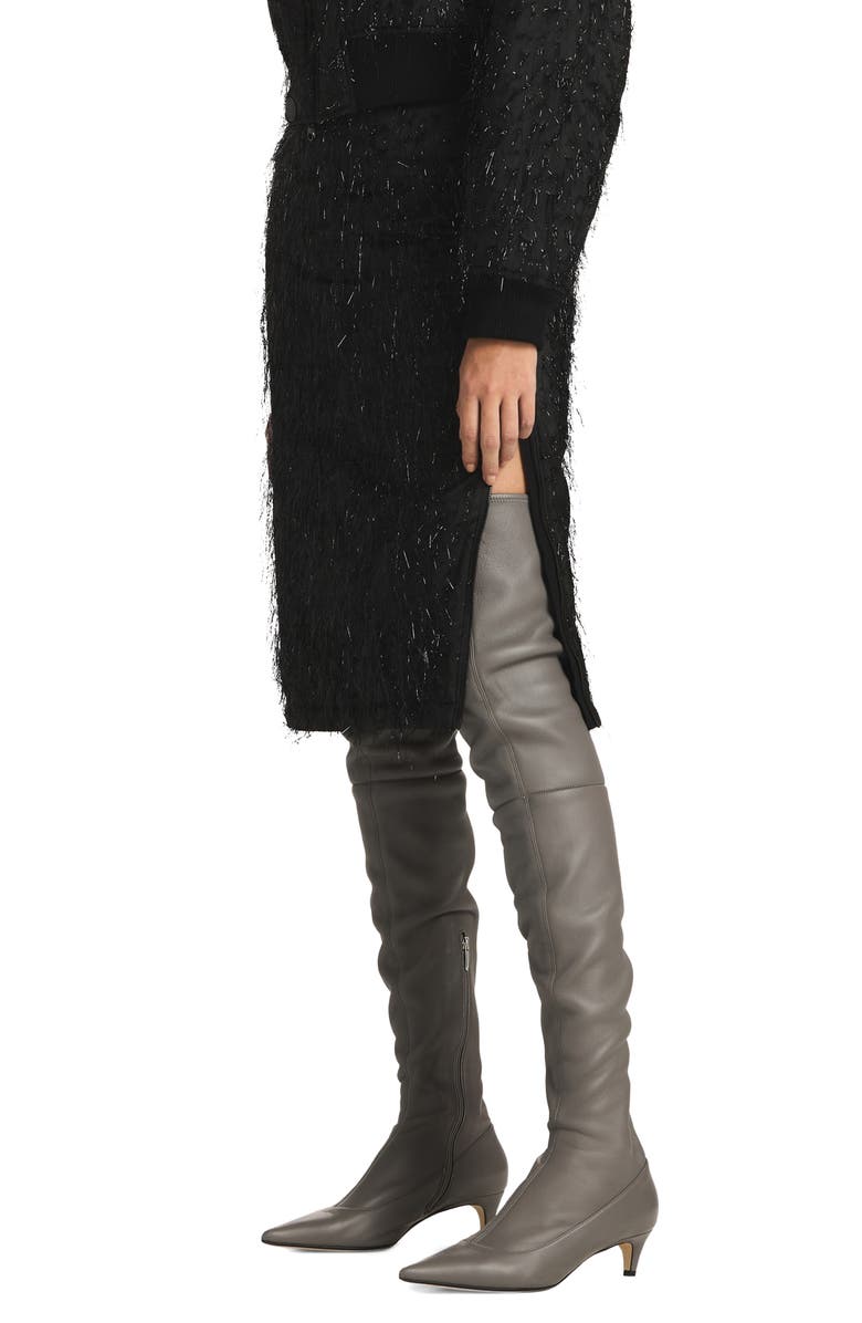 ST. JOHN Tinsel Taffeta Midi Skirt, Alternate, color, 