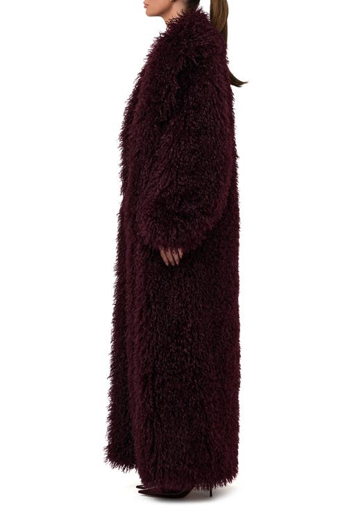 Naked Wardrobe Faux Shearling Coat In Brown