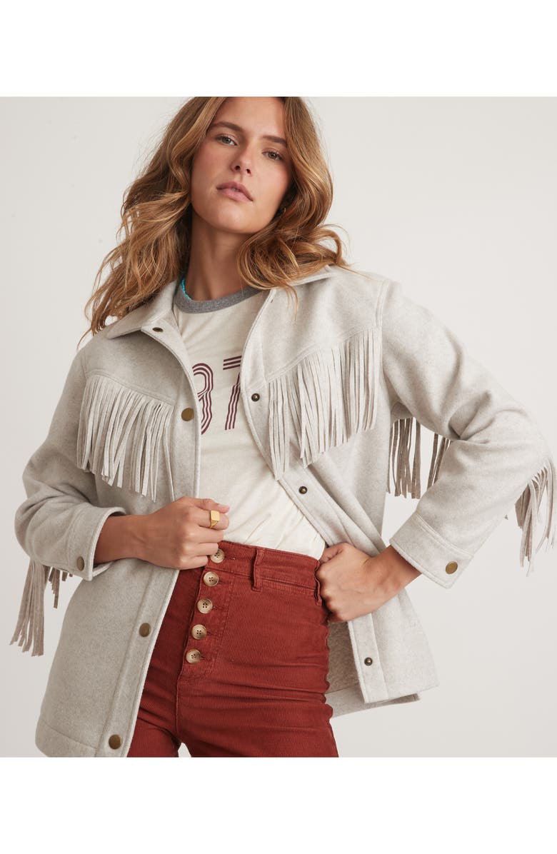 Marine Layer Fallon Fringe Shirt Jacket, Alternate, color,