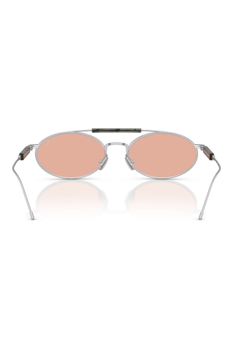 55mm Round Sunglasses, Alternate, color, SILVER / CHESTNUT