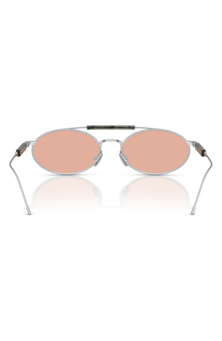 Brunello Cucinelli 55mm Round Sunglasses, Alternate, color, Silver / Chestnut