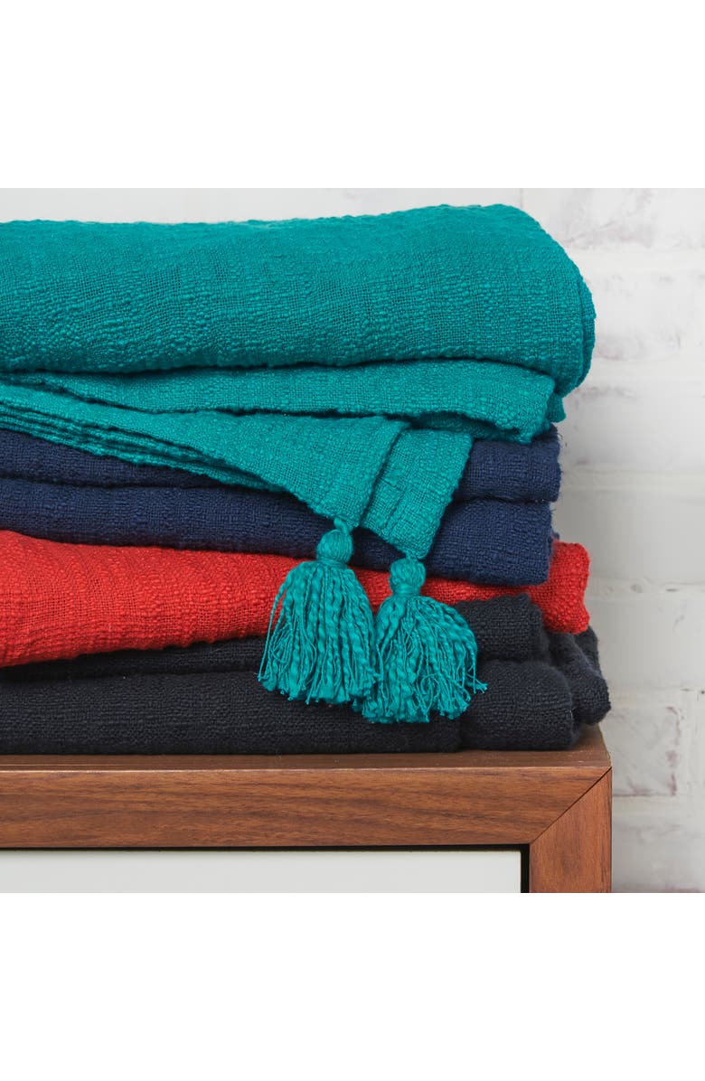 carol & frank 50" x 60" Devin Woven Tassled Throw, Alternate, color, Grey