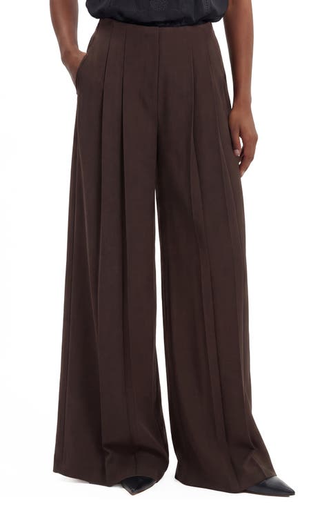 Plymouth Pleated Wide Leg Pants
