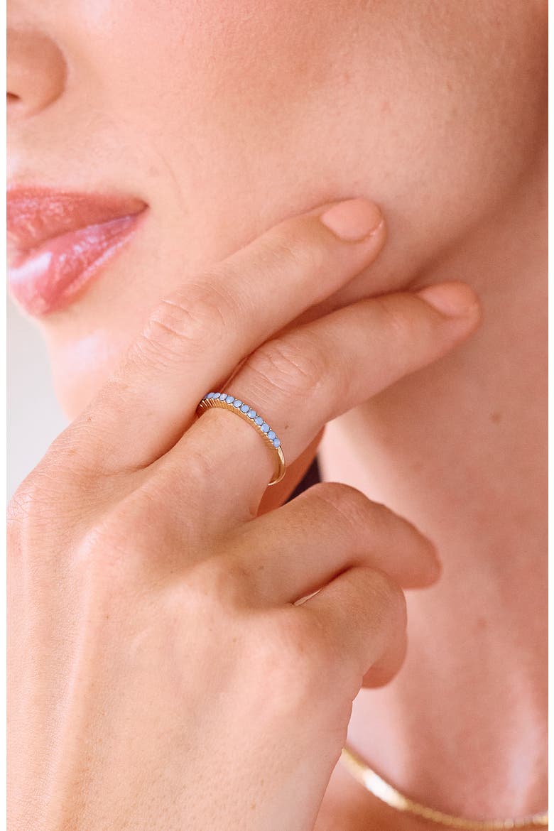 Kara 14k Gold Plate & Lab Created Opal Ring, Alternate, color, GOLD