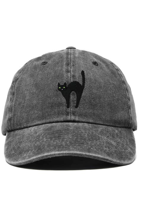 Black Cat Embroidered Casual Hat