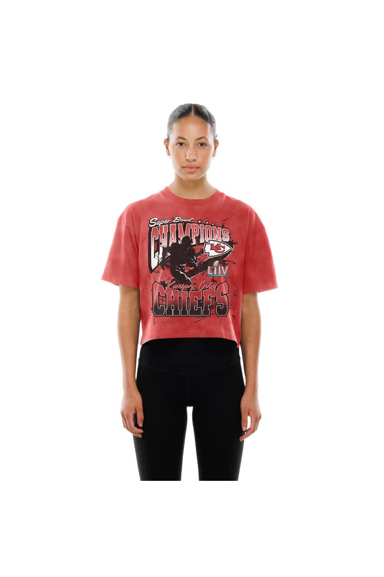 Women's New Era Red Kansas City Chiefs Cropped Boxy Sport Classics Mineral Wash T-Shirt, Alternate, color, Red