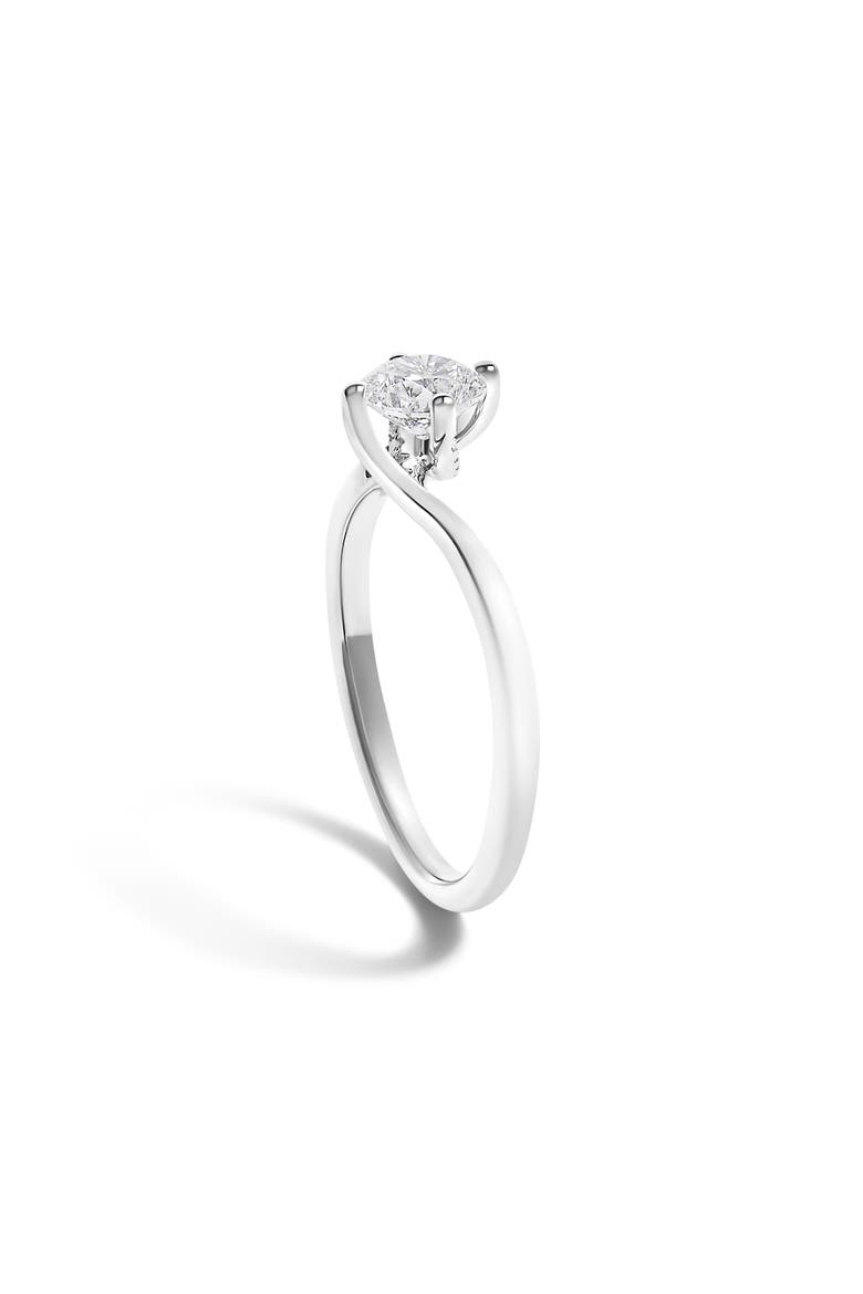 14K White Gold 4/5 Cttw Round Lab Grown Diamond Bypass Solitaire Engagement Ring, Alternate, color, White