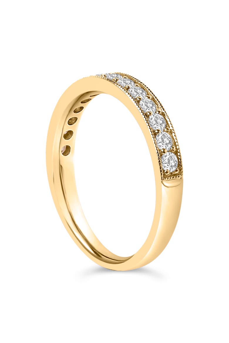 14K Gold 1/2 Cttw Round Diamond Milgrain Wedding Band, Alternate, color, Yellow