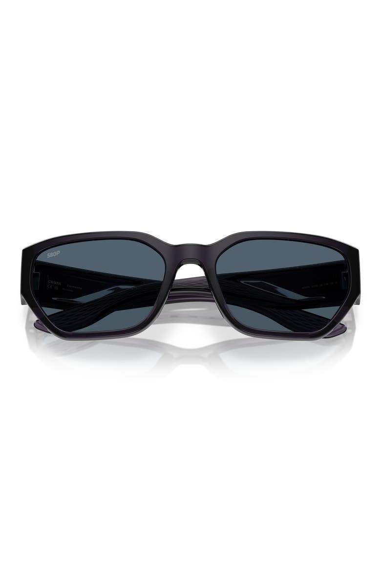Clemente 58mm Polarized Rectangular Sunglasses, Alternate, color, DEEP PURPLE/ GRAY 580P