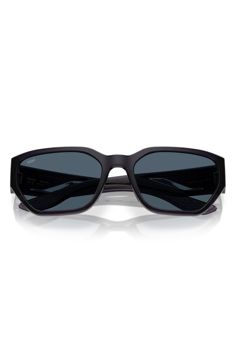 Costa Del Mar Clemente 58mm Polarized Rectangular Sunglasses, Alternate, color, Deep Purple/ Gray 580P