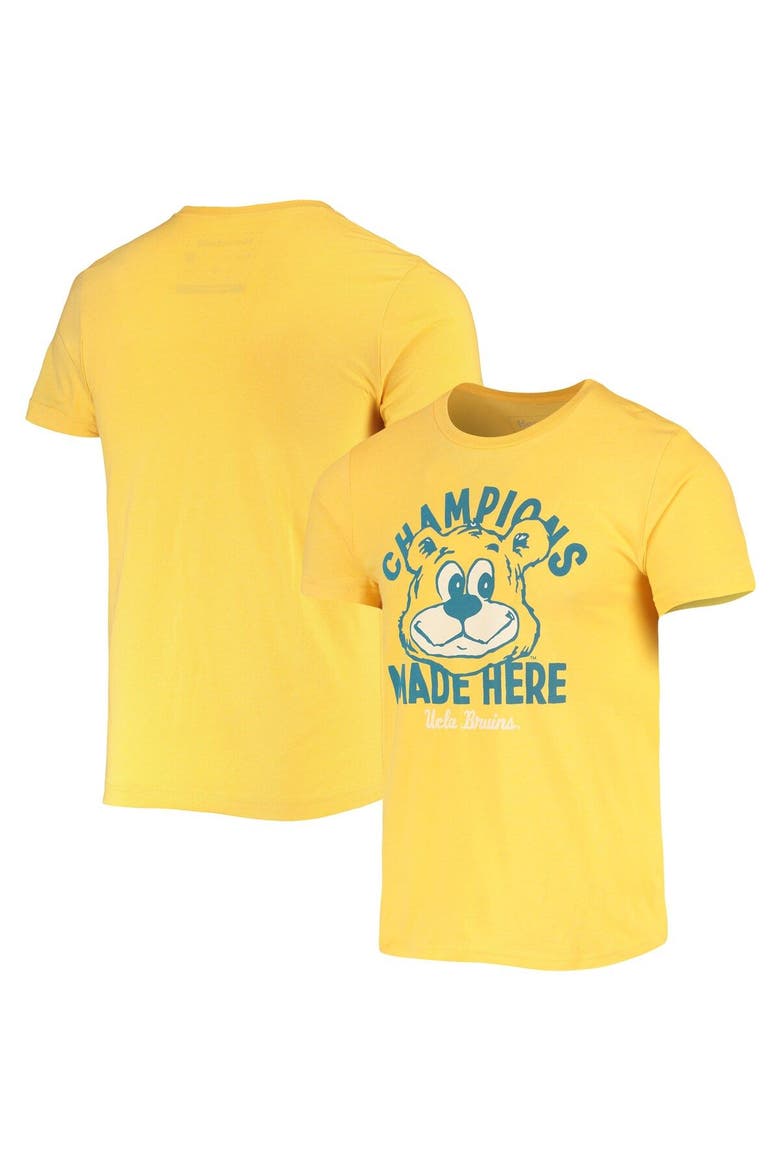 Men's Homefield Heathered Gold UCLA Bruins Made Here Vintage T-Shirt, Main, color, Heather Gold