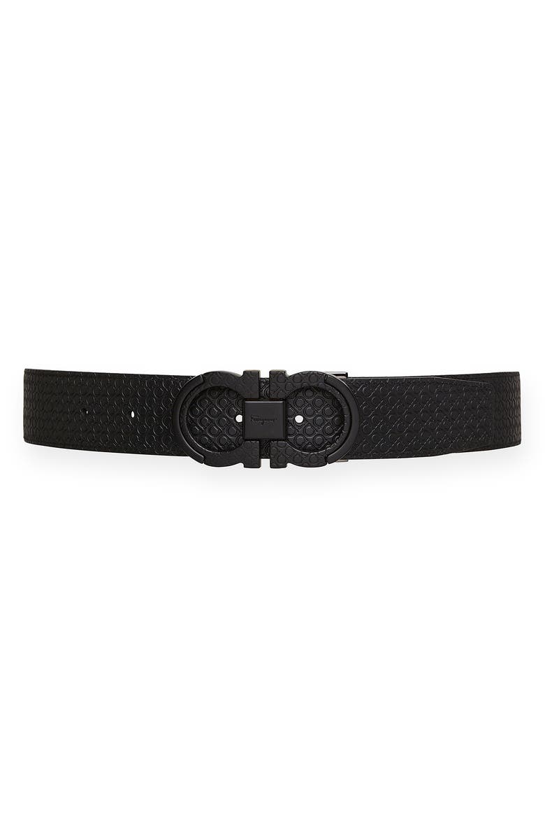 FERRAGAMO Reversible Double Gancio Leather Belt, Main, color,