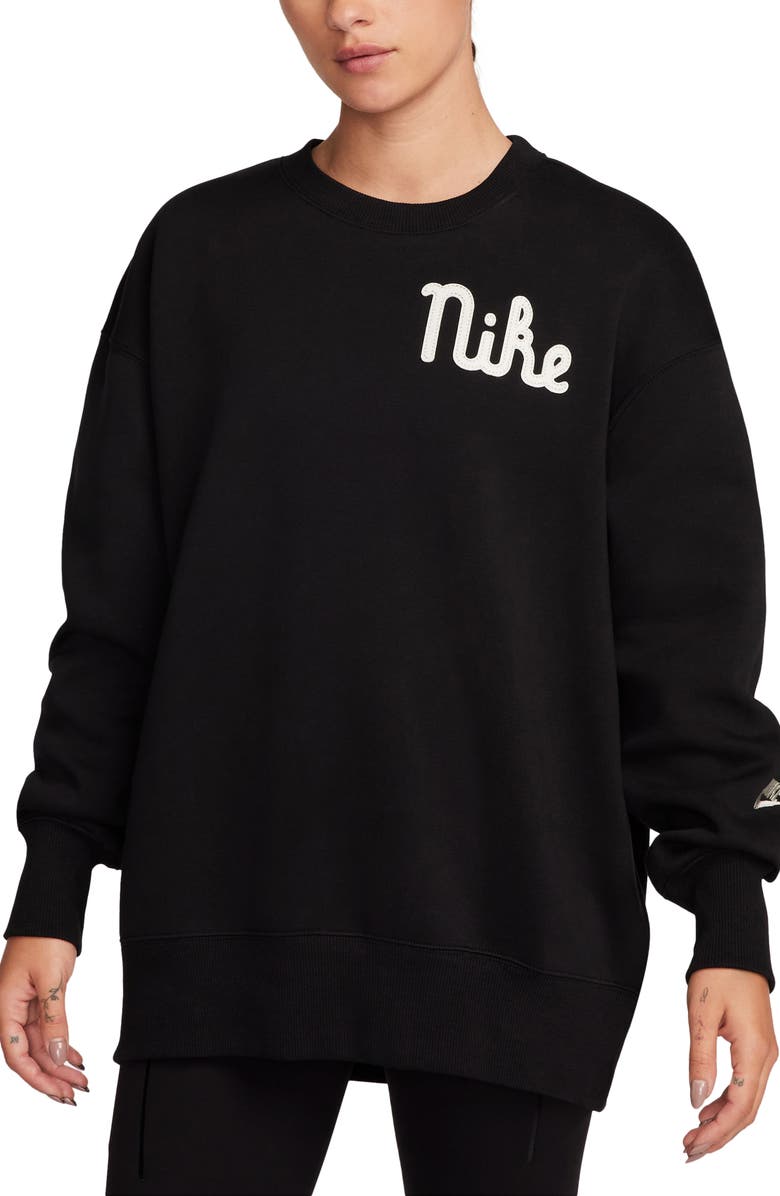 Nike Phoenix Fleece Campus Oversize Crewneck Sweatshirt, Main, color, 