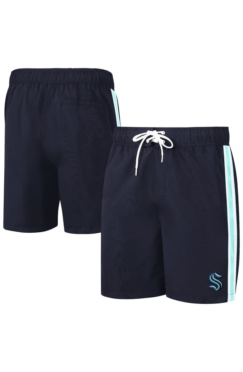 G-III SPORTS BY CARL BANKS Men's G-III Sports by Carl Banks Deep Sea Blue Seattle Kraken Sand Beach Swim Shorts, Main, color, 