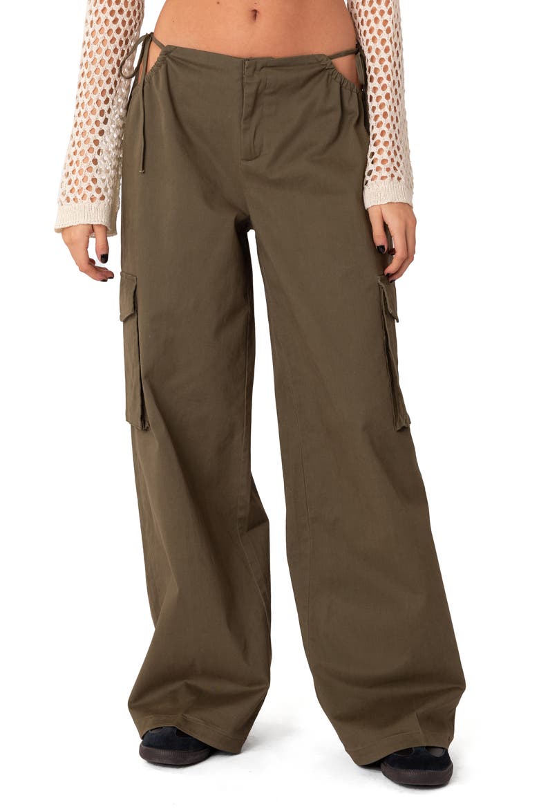 Carlo Low Rise Side Cutout Cargo Pants, Main, color, OLIVE