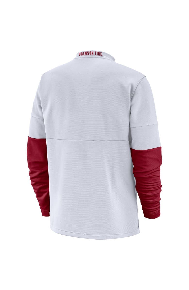 Nike Men's Nike White Alabama Crimson Tide Coaches Quarter-Zip Pullover Jacket, Alternate, color, 