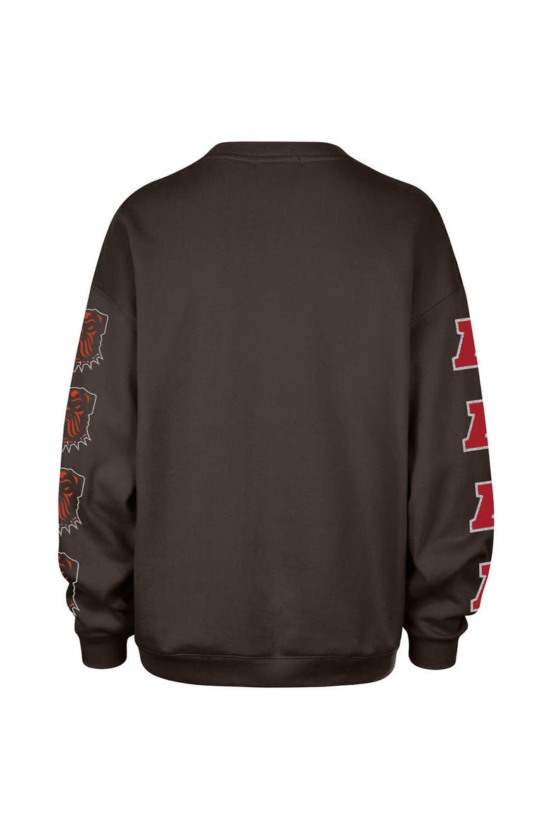 Women's '47  Brown Cleveland Browns Go Big Oversized Pullover Sweatshirt, Alternate, color, Brown