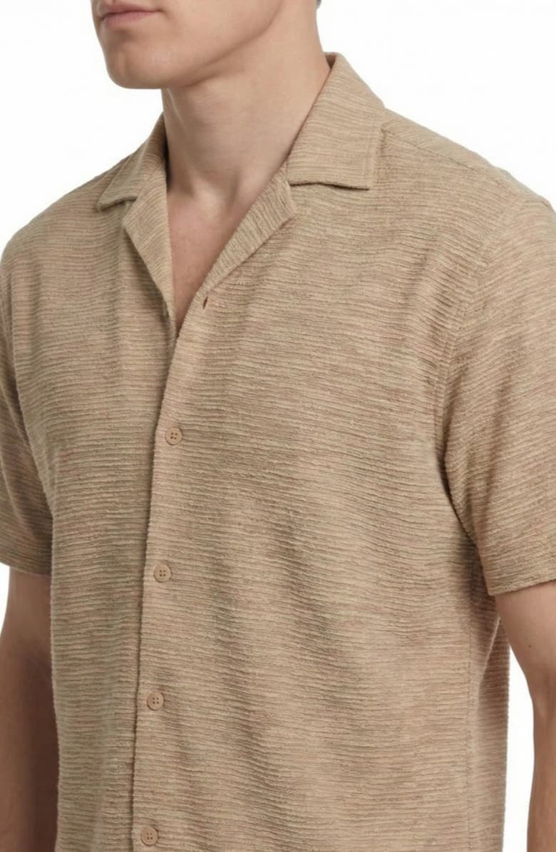 Report Collection Textured Knit Camp Shirt, Alternate, color, Taupe