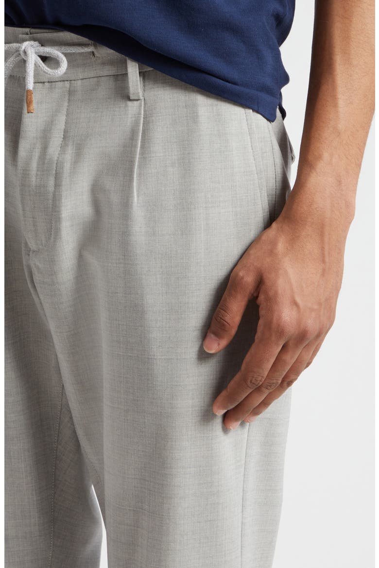 Drawstring Waist Stretch Virgin Wool Pants, Alternate, color, MEDIUM GREY