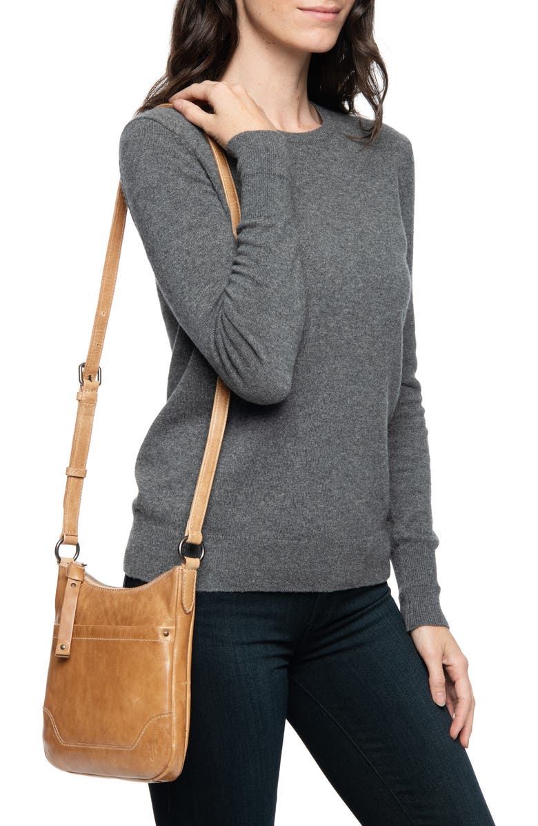 Frye Melissa Swing Leather Crossbody Bag, Alternate, color, Beige