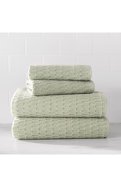 Dkny Metro Tile 4-piece Bath & Hand Towel Set In Green