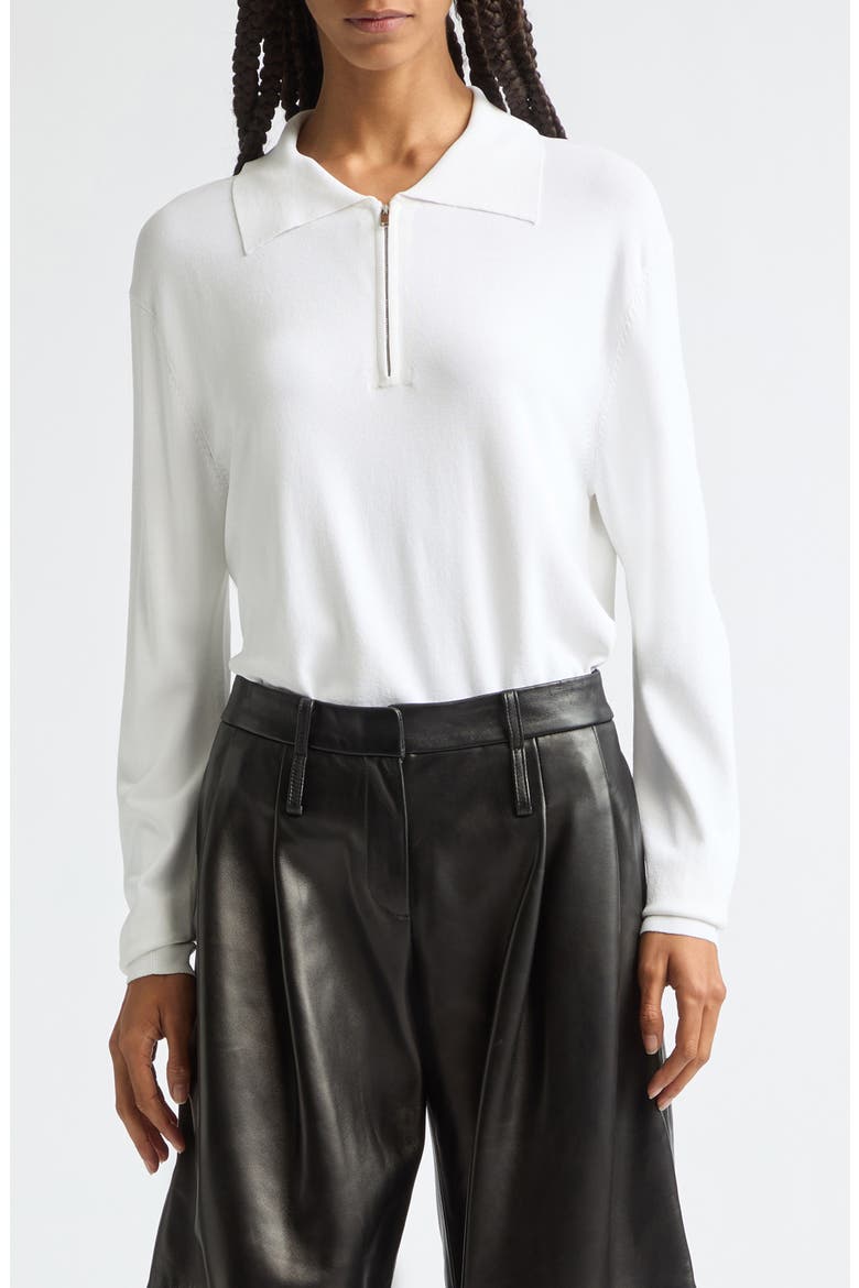 Half Zip Polo Sweater, Main, color, WHITE