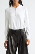Brandon Maxwell Half Zip Polo Sweater