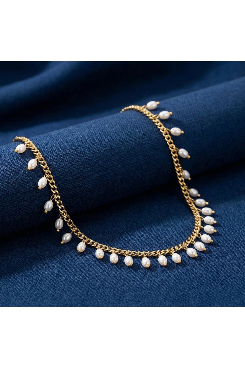 Vicentina 18k Gold Plated 16" Fresh Water Pearl Necklace, Alternate, color, 18k Yellow Gold