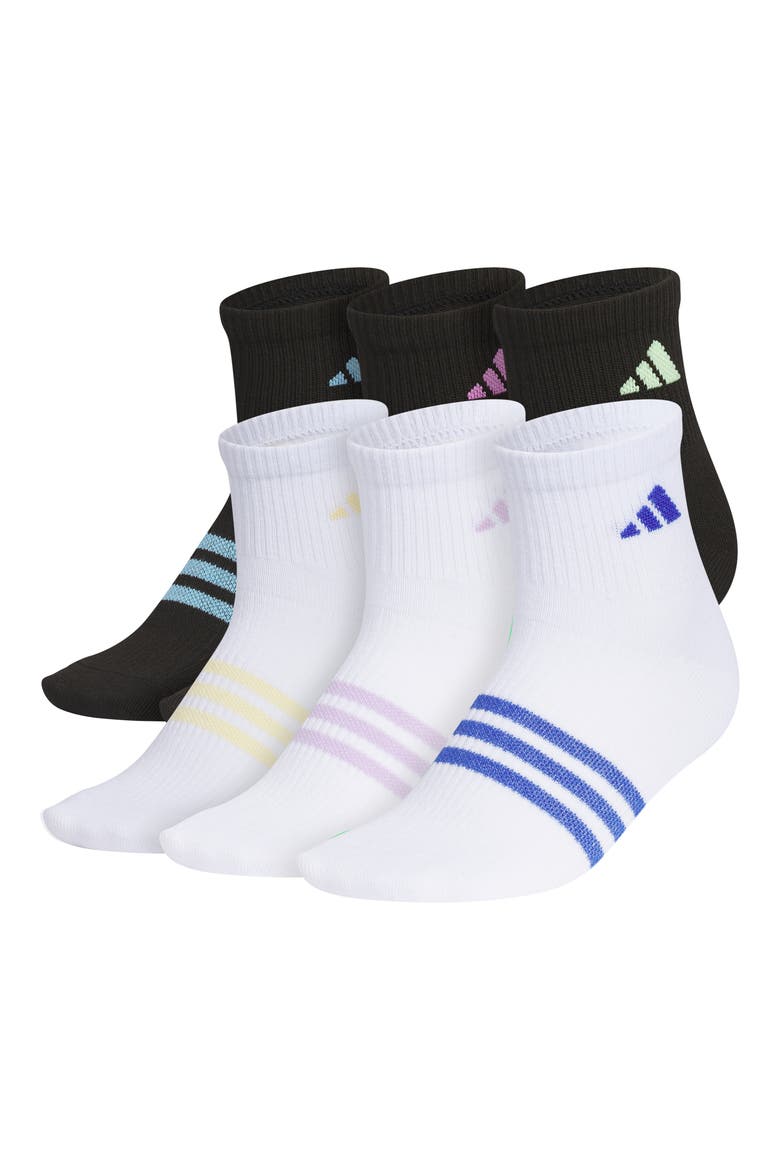 Kids' Superlire 3.0 6-Pack Quarter Socks, Main, color, BLACK