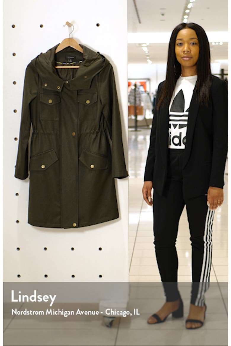 Cinch Waist Hooded Raincoat video