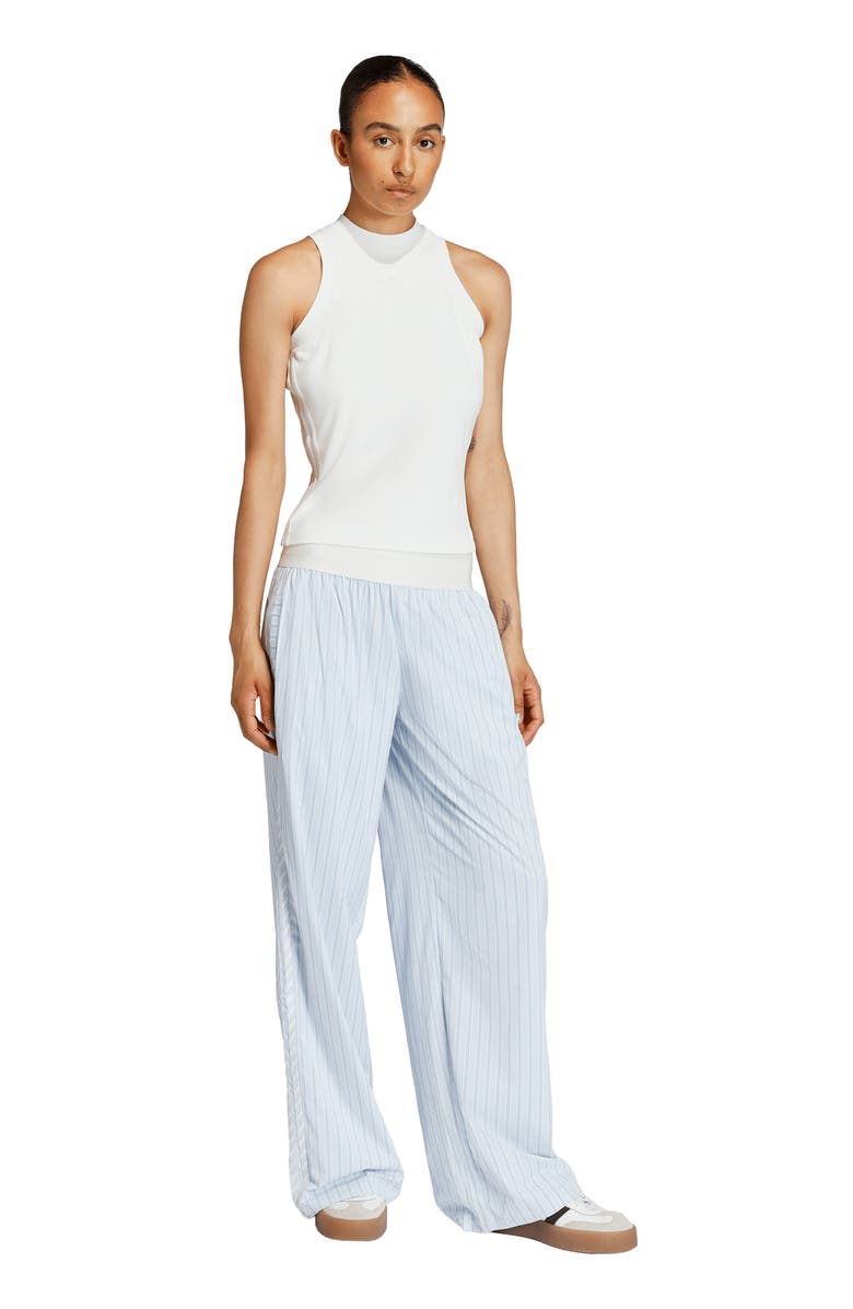 adidas Originals Stripe Wide Leg Pant, Alternate, color, Crystal Sky/ Ambient Sky