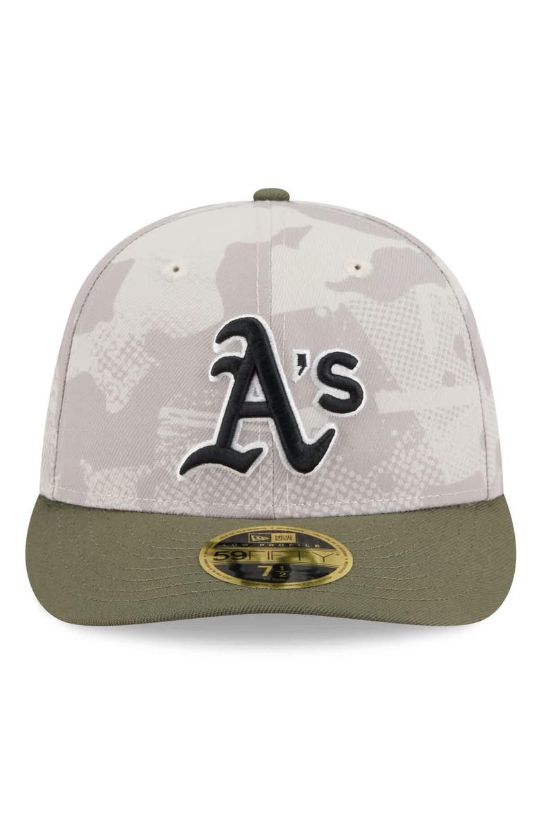 New Era Men's New Era Light Beige/Olive Athletics 2025 Armed Forces Day Low Profile 59FIFTY Fitted Hat, Alternate, color, Light Beige