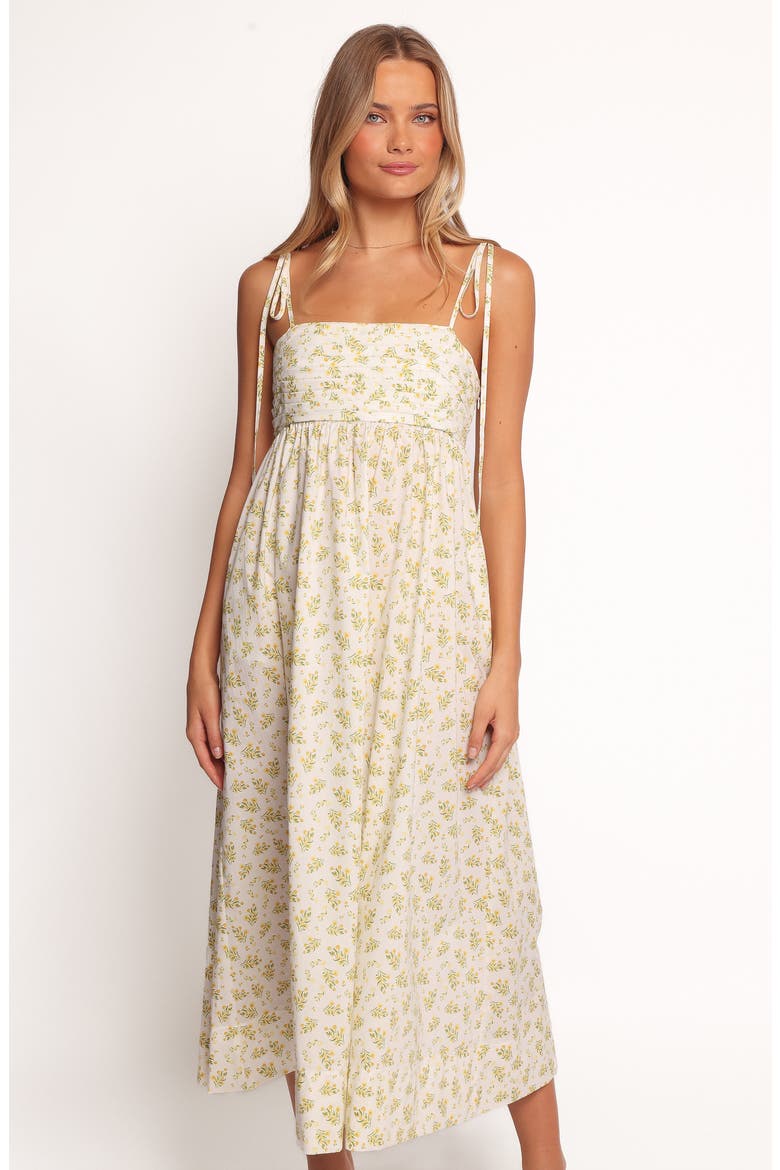 Ashtyn Pleated Bodice Maxi Sundress, Alternate, color, YELLOW FLORAL