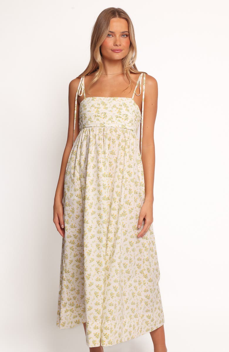 Petal & Pup Ashtyn Pleated Bodice Maxi Sundress, Alternate, color, Yellow Floral