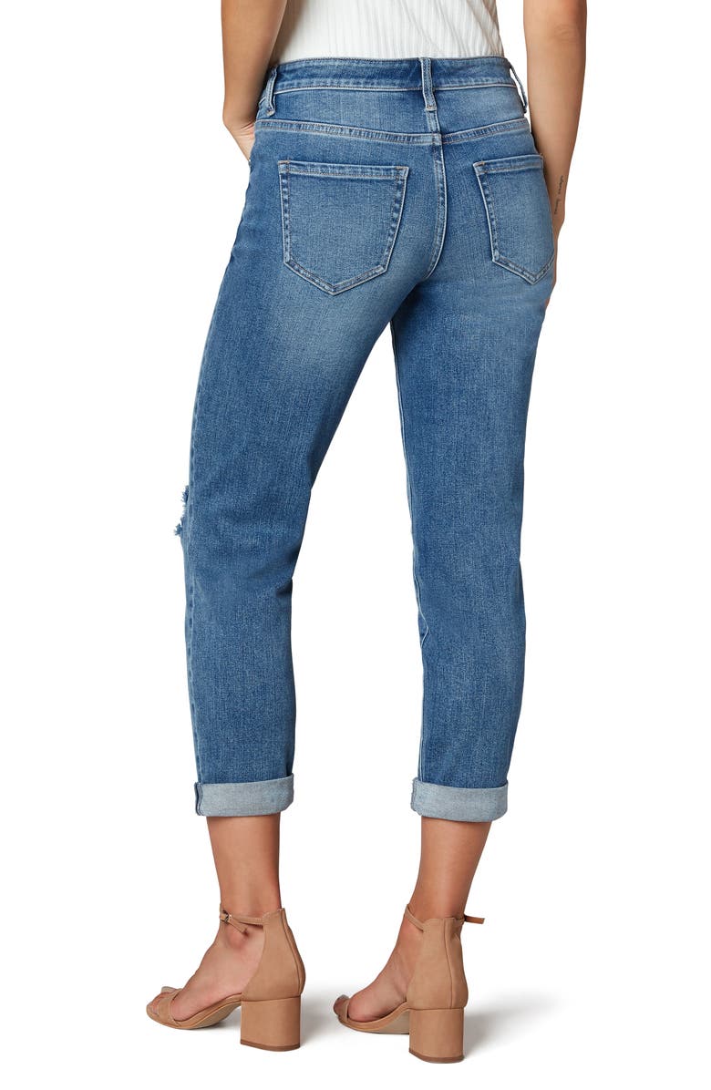 Liverpool Los Angeles Ripped Cuffed High Waist Girlfriend Jeans, Alternate, color, 