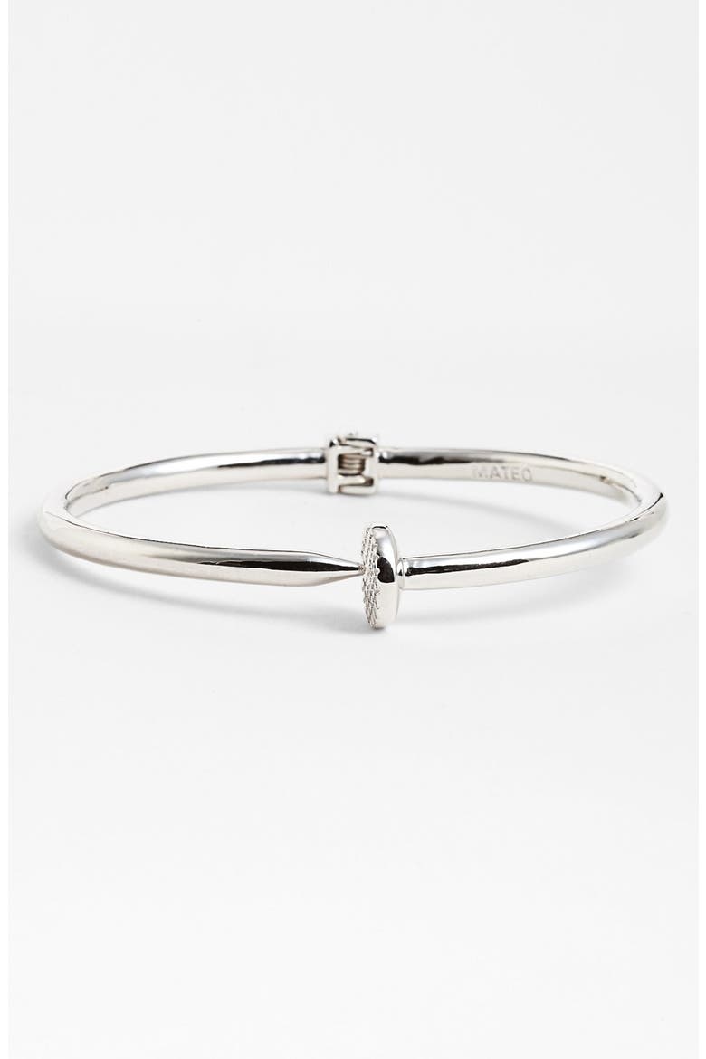 Hinged Nail Bracelet, Main, color, SILVER