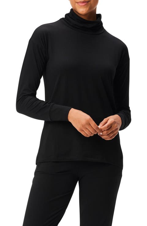 Brushed Flow Scrunch Neck Top