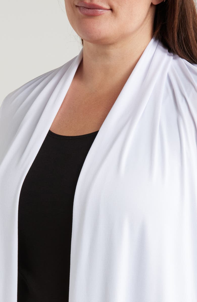 24seven Comfort Apparel Open Front Long Cardigan, Alternate, color, White