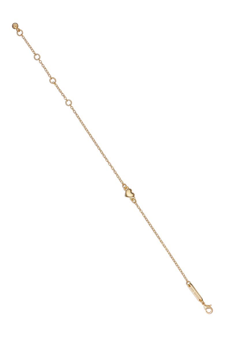 Harsaa Tiny Heart Bracelet, Alternate, color, GOLD TONE