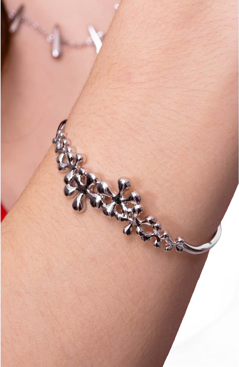 Lucy Quartermaine Splash Cuff Bangle, Alternate, color, Sterling Silver