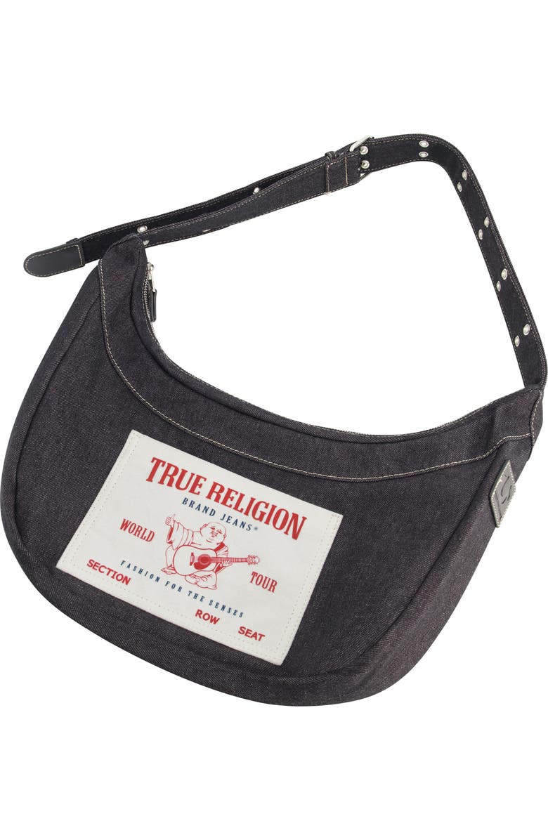 True Religion Brand Jeans Logo Pocket Shoulder Bag, Alternate, color, Black