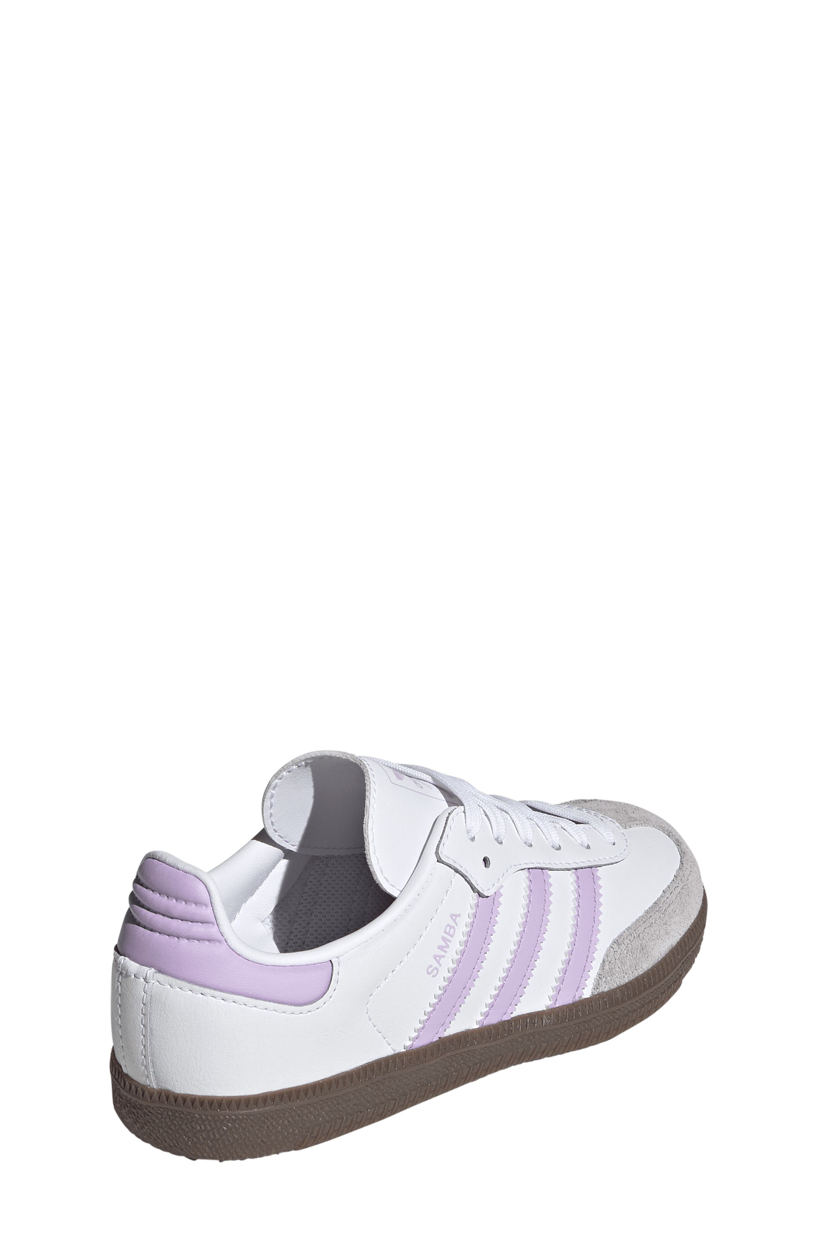adidas Kids' Samba OG Sneaker, Alternate, color, White/ Powder Plum/ Gum