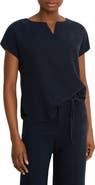 NIC+ZOE Rumba Linen Blend Split Neck Top