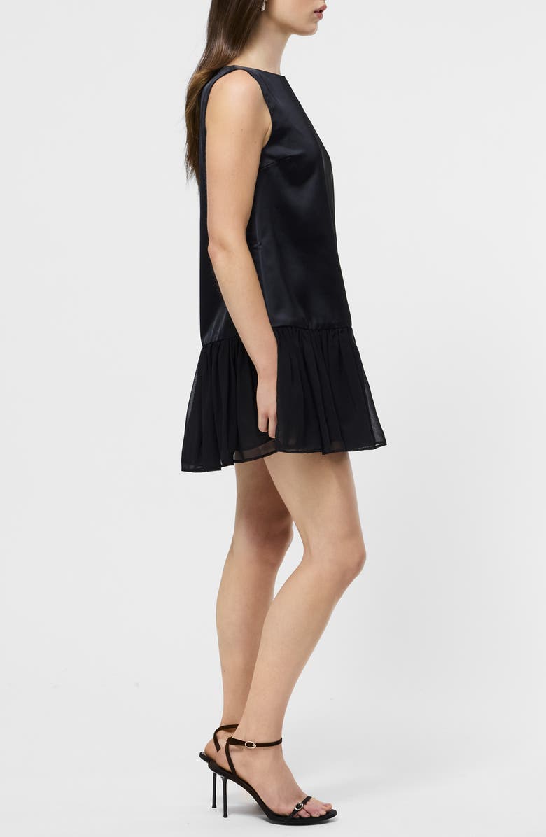 French Connection Marina Slinky Pleated Minidress, Alternate, color, 01-Black